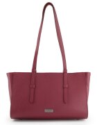 VENEZIA Geanta de umar din piele naturala bordo - 41x23x10cm - 3 compartimente interioare