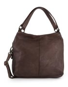 VENEZIA Geanta de umar din piele naturala - maro - 31x41x12cm - cu 3 buzunare interioare - curea detasabila 145cm