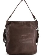 VENEZIA Geanta de umar din piele naturala - maro - 36x38x11cm - cu 3 buzunare interioare - manere de 56cm
