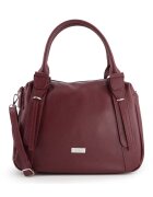 VENEZIA Geanta de umar - piele naturala - 3 compartimente - bordeaux - 31x37x13cm