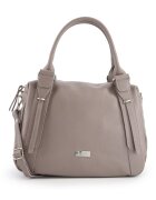 VENEZIA Geanta de umar - piele naturala - gri - 31x37x13cm - 3 compartimente interioare - curea detasabila 117cm