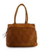 VENEZIA Geanta de umar - piele naturala - maro - 29x36x14cm - 3 compartimente interioare - 3 compartimente exterioare