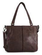 VENEZIA Geanta de umar - piele naturala - maro - 3 compartimente interioare - 29x34x11cm