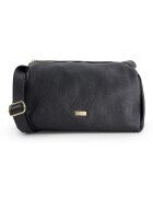 VENEZIA Geanta de umar - piele naturala - neagra - 30x15x13cm - lungime curea max 117cm - 1 buzunar interior