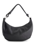 VENEZIA Geanta de umar - piele naturala - neagra - 40x26x10cm - 3 buzunare interioare - 1 buzunar exterior
