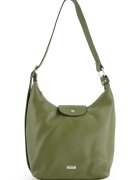 VENEZIA Geanta de umar - piele naturala - verde - 31x24x10cm - 2 buzunare interioare