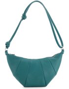 VENEZIA Geanta de umar piele naturala - verde - 32x17x6cm - curea 115cm - 2 buzunare interioare