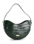 VENEZIA Geanta hobo din piele lacuita verde - 14x25x6cm - cu un compartiment interior - manere max 45cm - curea max 91cm