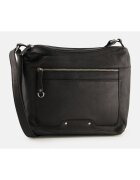 VENEZIA Geanta messenger dama piele naturala - 3 compartimente interioare - negru - 27x24x10cm
