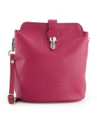 VENEZIA Geanta messenger dama piele naturala - bordo - 20x19x10cm - cu curea detasabila