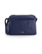 VENEZIA Geanta Messenger din piele naturala cu buzunar exterior