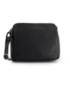 VENEZIA Geanta messenger piele naturala - neagra - 18x24x8 -5cm - 3 compartimente - curea reglabila max 136cm