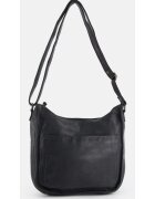 VENEZIA Geanta messenger piele naturala - neagra - 26x27x8cm - 2 buzunare interioare - 2 buzunare exterioare - curea reglabila max 145cm