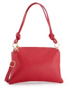 VENEZIA Geanta messenger piele naturala - rosie - 20x28x4cm - curea detasabila - lungime maxima 128cm