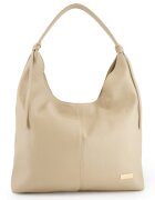 VENEZIA Geanta shopper dama piele naturala - 3 buzunare interioare - bej - 44x44x5cm