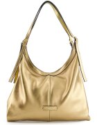VENEZIA Geanta shopper dama - piele naturala - auriu - 35x38x5cm - lungime manere 51cm