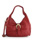 VENEZIA Geanta shopper dama piele naturala - bordou - 27x44x15cm - 3 buzunare interioare - curea detasabila 103cm