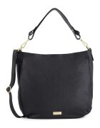 VENEZIA Geanta shopper dama piele naturala - neagra - 33x34x11cm - cu 3 buzunare interioare - curea detasabila 112cm