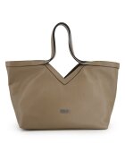 VENEZIA Geanta shopper din piele cu detaliu logo aplicat