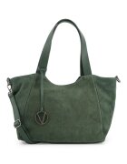 VENEZIA Geanta shopper din piele intoarsa - verde - 27x42x11cm - cu manere si curea detasabila