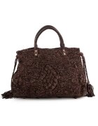 VENEZIA Geanta shopper din piele naturala - maro - 27x40x10cm - 3 buzunare interioare