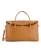 VENEZIA Geanta shopper din piele naturala maro - 32x43x15cm - cu 3 buzunare interioare - curea detasabila 115cm