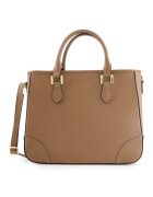 VENEZIA Geanta shopper din piele naturala - maro - 33x26x11cm - 3 compartimente interioare - curea detasabila max 115cm