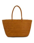 VENEZIA Geanta shopper din piele naturala - maro - 49x27x13cm - 3 buzunare interioare