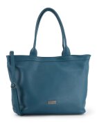 VENEZIA Geanta shopper din piele naturala - verde - 29x33x14.5cm - cu 3 buzunare interioare - curea detasabila 119cm