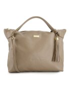 VENEZIA Geanta shopper mare maro - piele naturala - 35x46x11cm - cu manere de 44cm - curea detasabila de 113cm