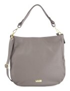 VENEZIA Geanta shopper pentru femei - piele naturala - gri - 33x34x11cm - cu 3 buzunare interioare - curea detasabila 112cm