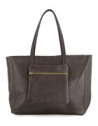 VENEZIA Geanta shopper pentru femei - piele naturala - maro - 37x29x13cm