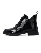 VENEZIA Ghete de dama din piele lacuita neagra - talpa