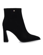 VENEZIA Ghete elegante din piele intoarsa neagra cu toc