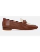 VENEZIA Loafer din piele cu detalii metalice - Maro/Bej