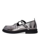VENEZIA Mocasini din piele cu aspect metalizat