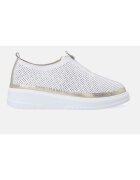 VENEZIA Pantofi din piele cu aspect perforat si fermoar