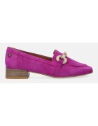 VENEZIA Pantofi loafer fucsia din piele intoarsa