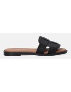 VENEZIA Papuci confortabili din piele - Negru