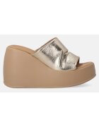 VENEZIA Papuci cu platforma - din piele - cu aspect metalizat