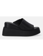 VENEZIA Papuci cu talpa wedge din piele captusiti cu piele
