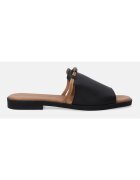 VENEZIA Papuci de dama din piele neagra cu decor de cristal -