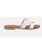 VENEZIA Papuci de piele demi-wedge cu decupaje laterale