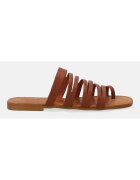 VENEZIA Papuci de piele uni cu decupaje A017LECUOBK062