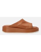 VENEZIA Papuci din piele cu decupaj si talpa wedge