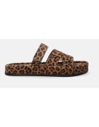 VENEZIA Papuci din piele nabuc cu model animal print