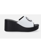 VENEZIA Papuci din piele naturala cu talpa wedge