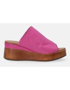 VENEZIA Papuci wedge de piele cu imprimeu uni