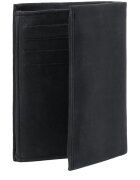 VENEZIA Portofel barbati - Piele naturala - 10x12.5x2.5cm - Negru