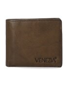 VENEZIA Portofel barbati - piele naturala - verde - 11x9x2cm